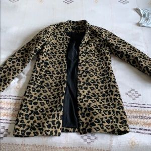 Leopard print long coat